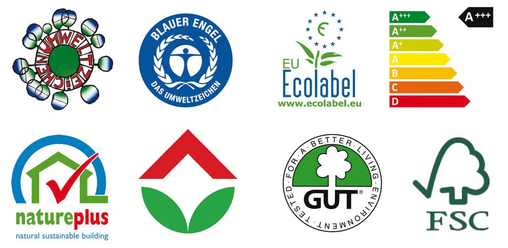 Logos von verschiedenen Umweltzeichen