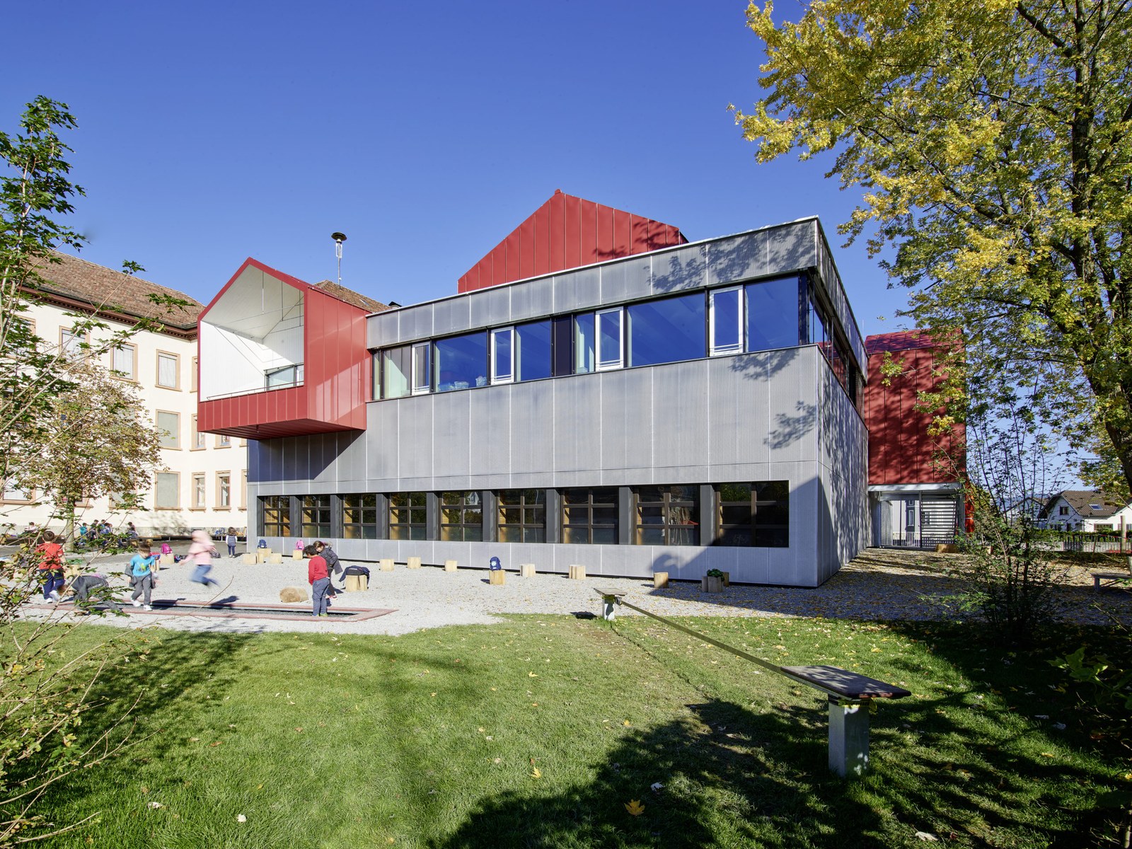 Volksschule Rheindorf, Lustenau, Aussenansicht, CR Caroline Begle